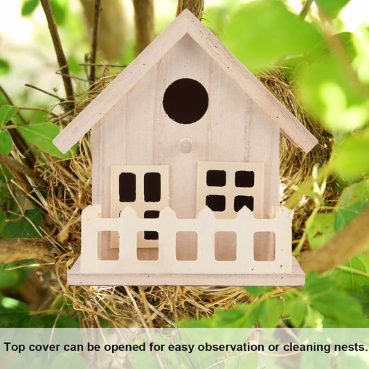 Outdoor Wooden Bird House Nests Hanging Birds Parrots Resting Breeding Box Decoration Pet Products For Bird Nests Breeding