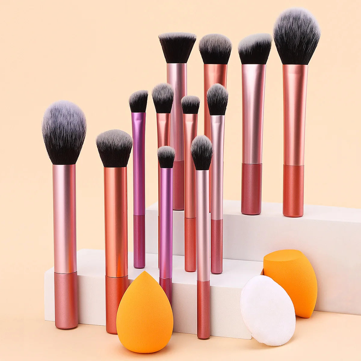 Makeup Brushes, Eye Shadow Brushes, Loose Powder Brushes, Hair Straps, Powder Puffs, Etc. Large Makeup Set for Convenient Travel