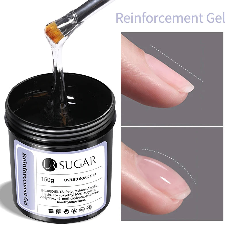UR SUGAR 150g Semi Permanent Nail Gel Polish Fiber Rubber Base for Acrylic Nail Art Manicure