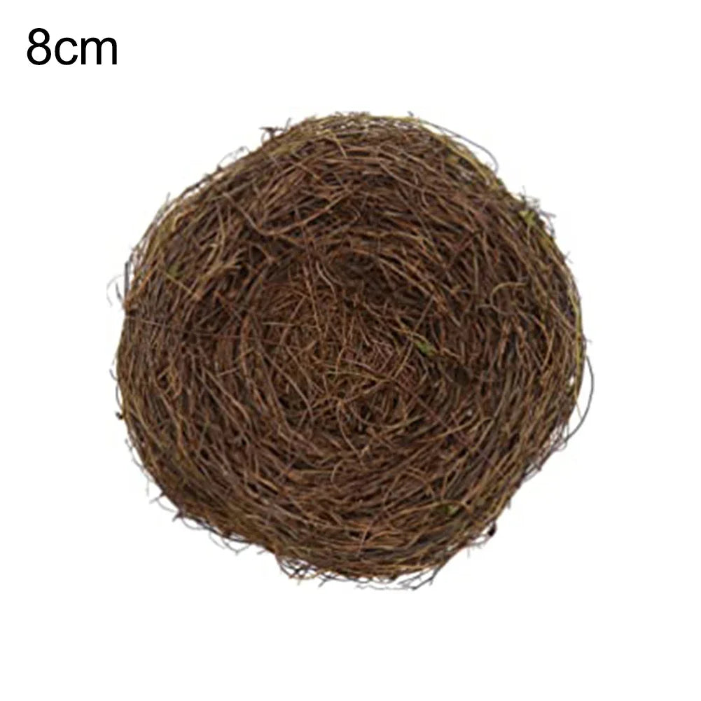 Nature Bird Nest Rattan Birds Nest Handmade Craft Vine Simulation Bird Nest Egg Decor Props Home Garden Window Decoration