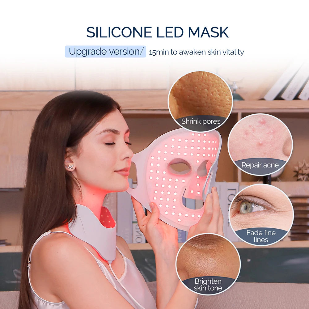 Foreverlily Face Neck LED Mask 7 Colors Photon Therapy
