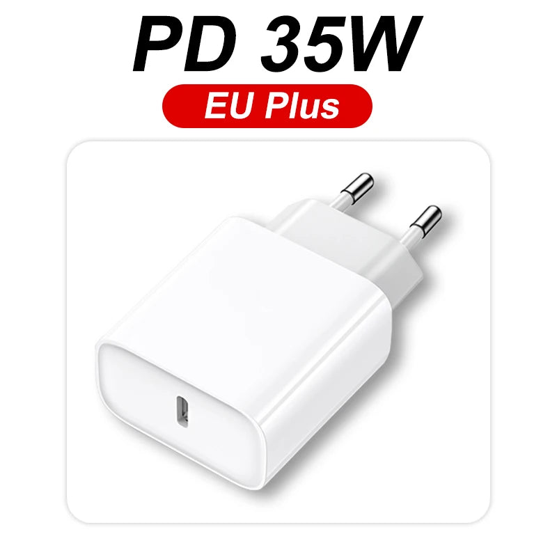 For Apple Original 35W Fast Charger For iPhone 14 13 12 11 Pro Max USB-C Quick Charging X XS XR 7 8 Plus Cable Phone Accessories