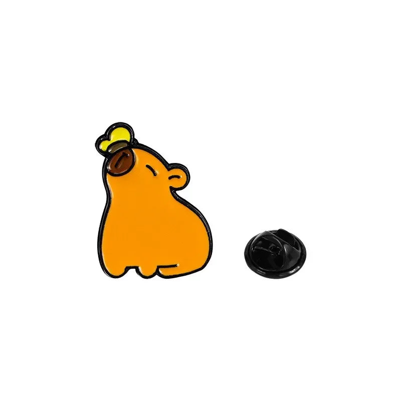 Elviragirl 1Pcs Cute Cartoon Capybara Enamel Brooch Pin
