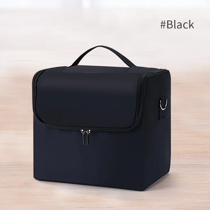 Large Makeup Train Case for Women with 4 Tier Design and Adjustable Compartments Travel Storage Bag for Beauty Essentials