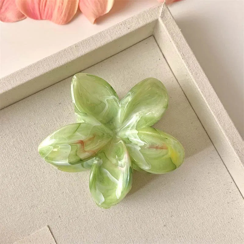 Summer Acrylic Flower Hair Clip for Women Marble Texture Hair Claws Clips Trendy Girl Hairpin Korean Hair Accessories Headwear