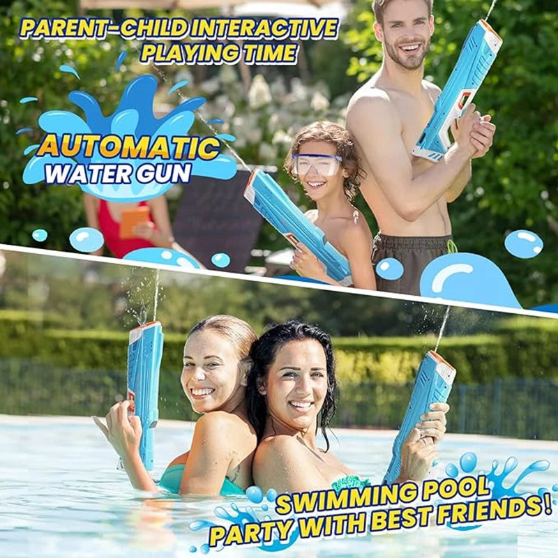 Full Automatic Electric Water Gun 43cm Portable Summer Toy for Kids and Adults Outdoor Water Battles