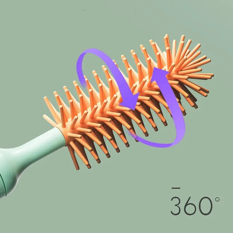 3 Pieces Electric Bottle Brush Set with 360 Degree Rotating Long Handle Waterproof Silicone Cleaning Brushes for Straws and Pacifiers