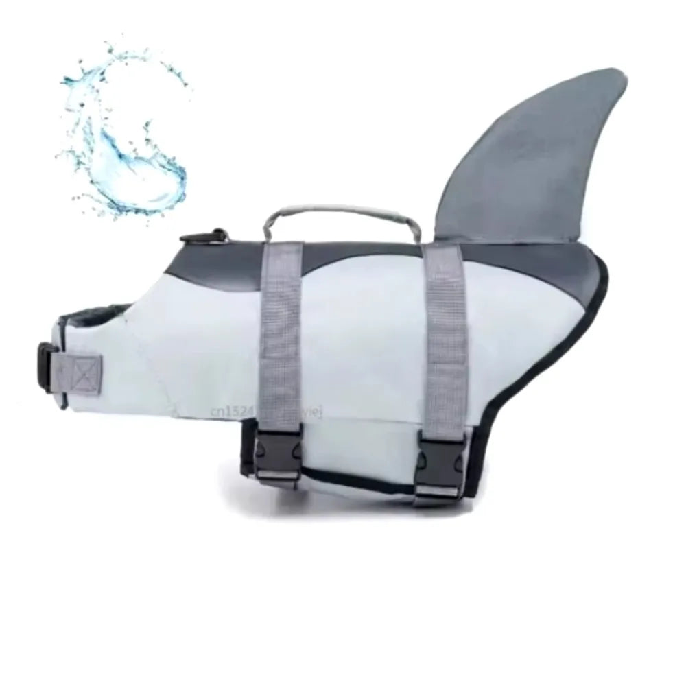 Shark Dog Life Jacket Enhanced Buoyancy Small Dogs Swimming Clothes Safety Vest with Handle for Medium Large Dogs Surfing