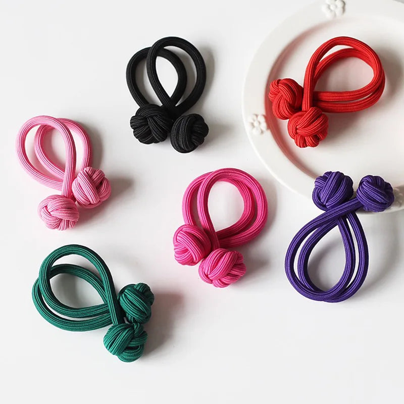 AISHG Hair Ties Rings Ponytail Ribbons Women Solid High Elastic Braided Rubber Band Scrunchies Fashion Girls Hair Accessories