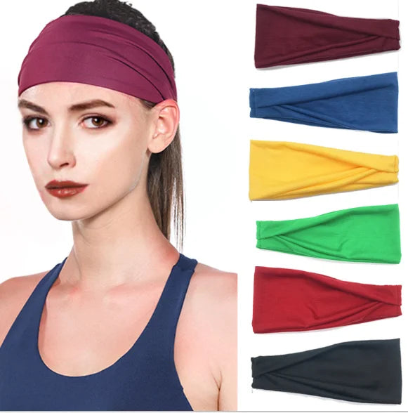 Women Solid Color Elastic Hair Bands Yoga Sport Sweatband Headband Fashion Turban Makeup Hair Hoop Headwrap Hair Accessories