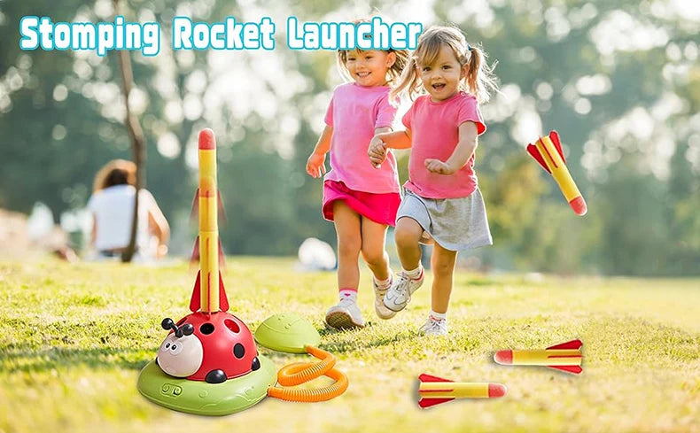 Rocket Launcher Ladybug Jump Game Machine for Kids - 3 Styles Outdoor Toy to Develop Grasping and Movement Skills