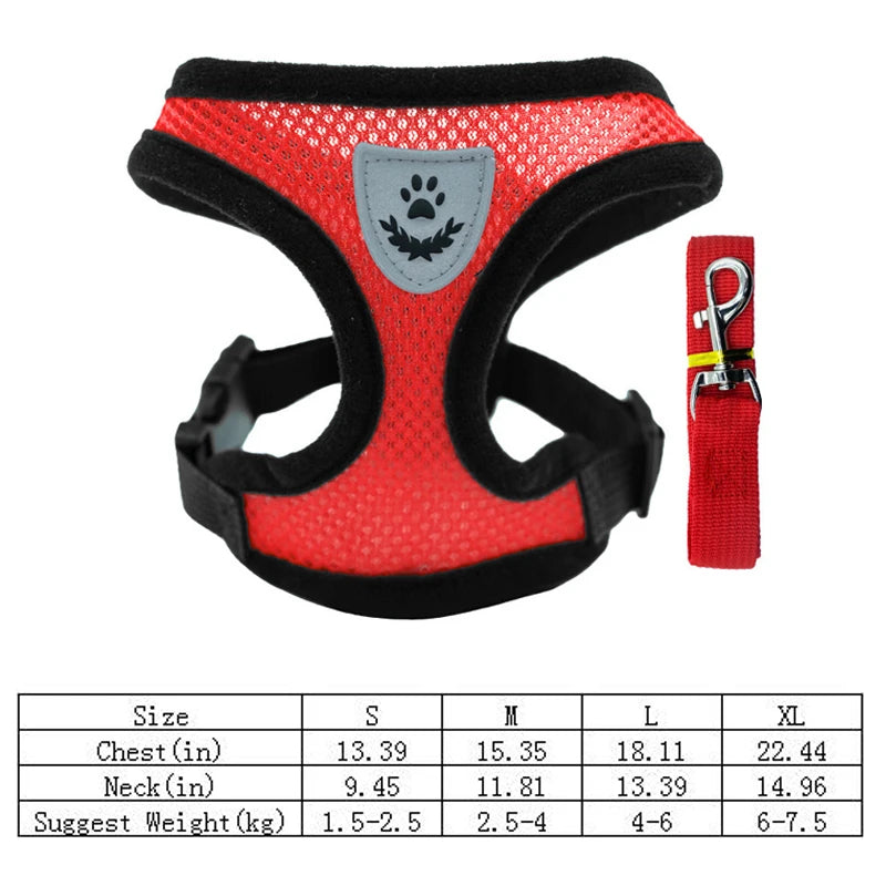New Cat Harness Vest Walking Leash For Puppy dog Collar Polyester Adjustable Mesh Dog Harness For Small Medium Pet Accessories