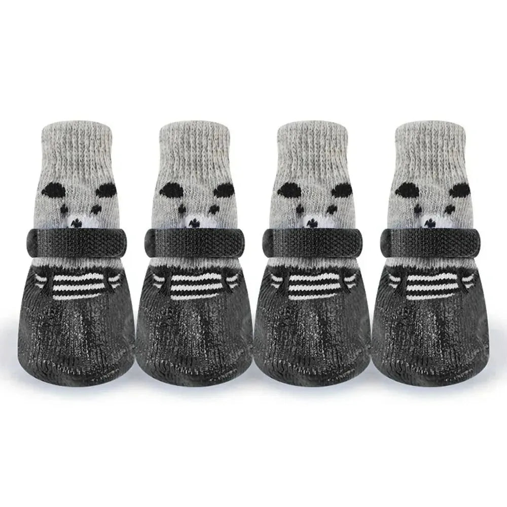4-Pack of Non-Slip Dog Socks to Prevent Licking and Biting of Hard Wooden Floors, Strong Grip, Paw Protection, Anti-Scratch Cat and Dog Socks