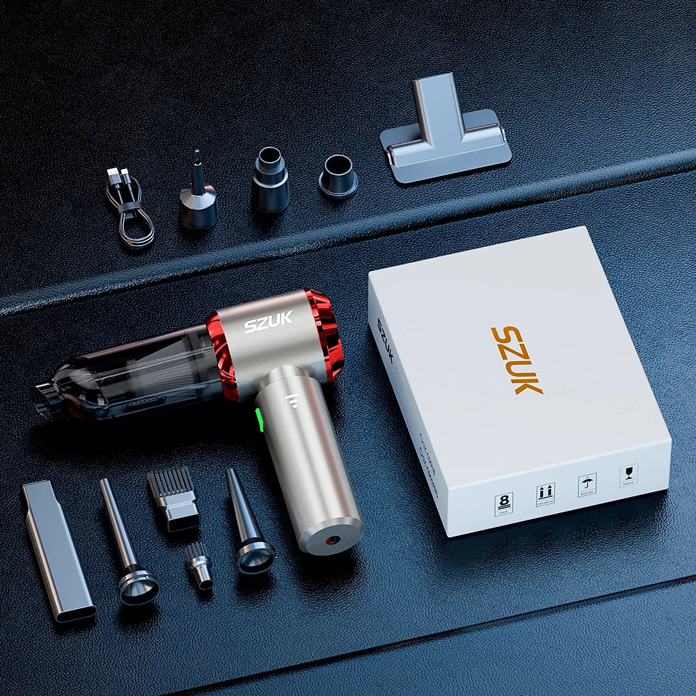 SZUK C012MAX Wireless Portable Car Vacuum Cleaner with Strong Suction Mini Handheld Design for Home and Vehicle Use