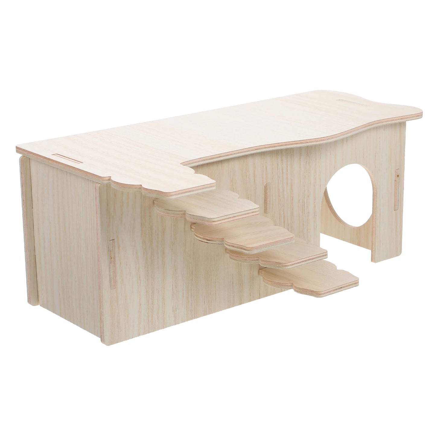 Creative Wooden Small Hamster Sleeping Nest Hamster Evade House Assembly Multi-chamber Multifunctional Hamster Hideout Toy