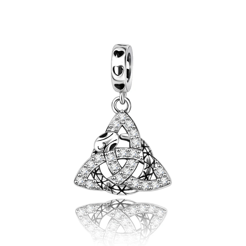 Authentic 925 Sterling Silver Charm Sparkling Star Moon Sun Pendant Jewelry Gift