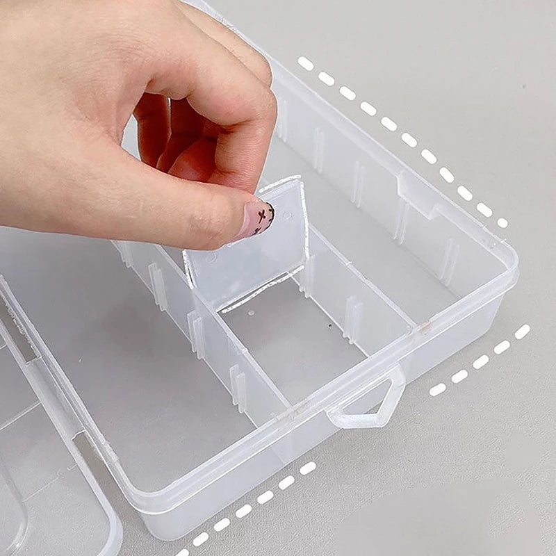 Portable Cosmetic Storage Box For Lipstick Eye Shadow Makeup Brush Multi Card Slot Clear Sundry Organizer With Dust-proof Cover