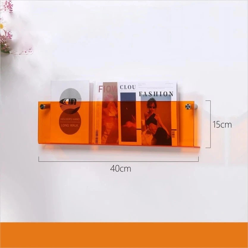 Acrylic Floating Bookshelf Wall Shelf in 10 Stylish Colors