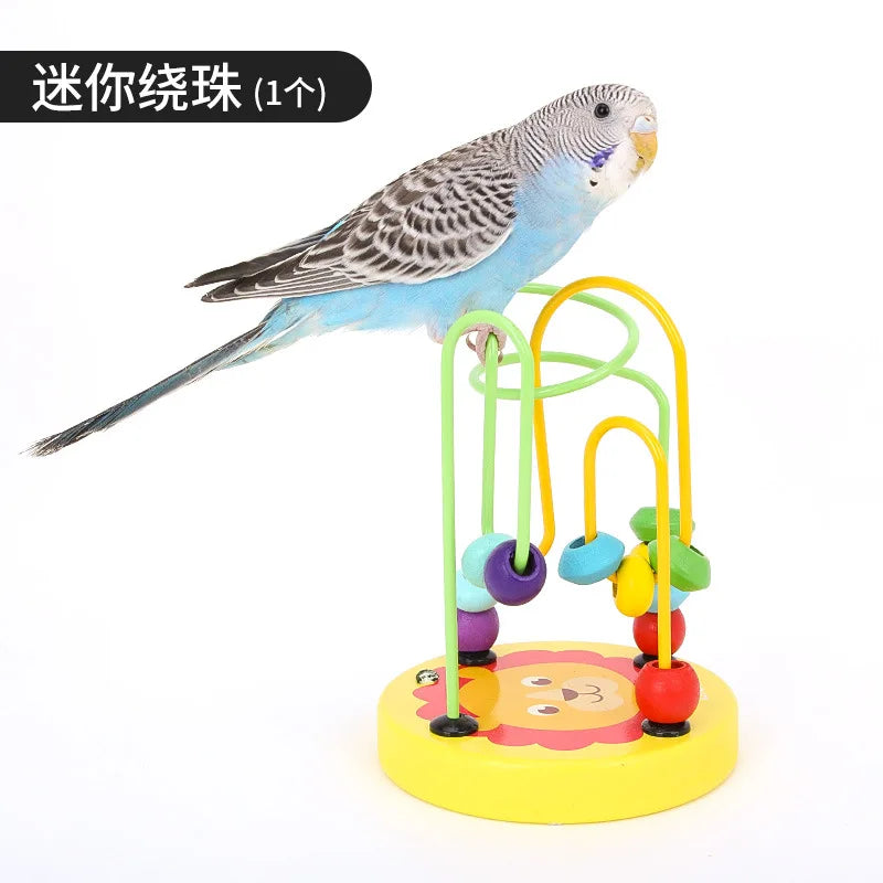 Bird Training Toy Supplies Basketball Stand Lovebird Shopping Cart Bird Toy Shoes Canary Skateboard Parrot Toy Accessories