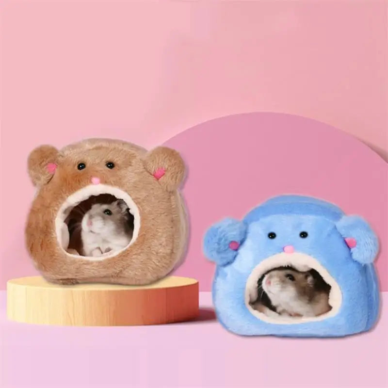 Hamster Soft Warm Bed Rat Hammock Pig Squirrel Winter Pet Toy Hamster Cage House Hanging Nest+Mat House Bed Animal Mice Rat Nest