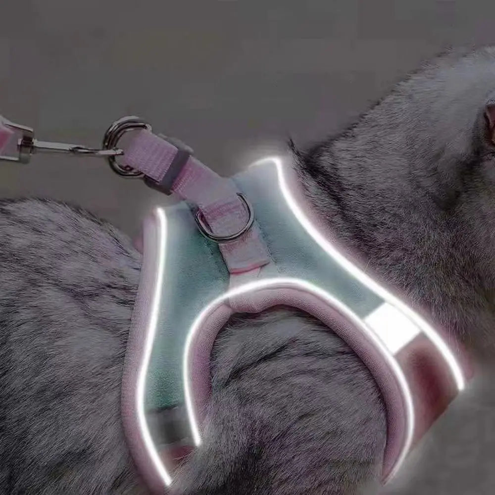 Anti-leak For Cat Puppy,Rabbit Soft Vest Harness Dog Leash Adjustable Cat Collar Cat Accessories Cat Harness Pets Vest