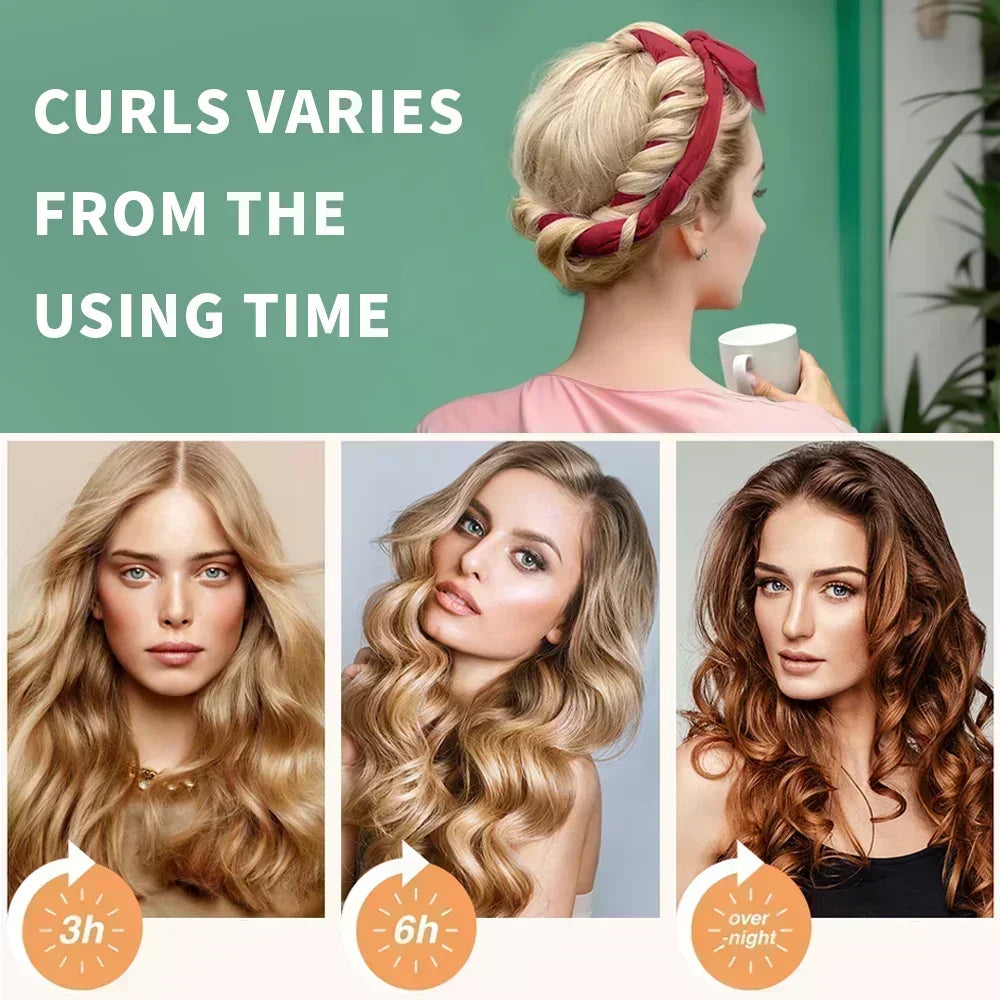 Women Heatless Curling Rod Headband Lazy Hair Curler No Heat Hair Rollers Soft Curls Sleeping Flexi Rods Girls DIY Styling Tools