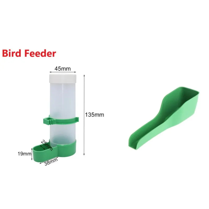 2PCS Bird Feeder Plastic Food Water Feeding Automatic Drinker Parrot Pet Parrot Drinking Cup Bowls Pet Bird Supplies Dispenser