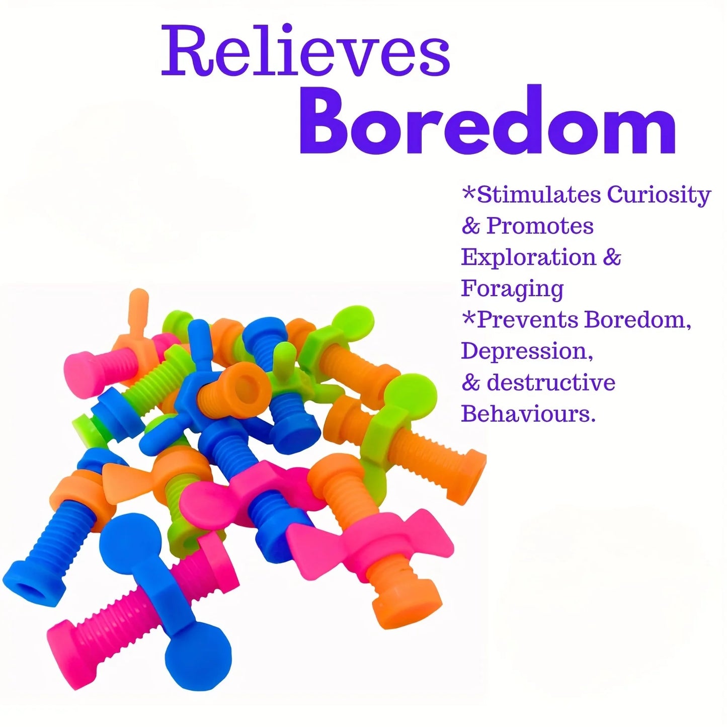 Colorful Interactive 4pcs Parrot Cage Toys - Bolt & Wing Nuts Design For Conures, African Greys & More Foot Talons