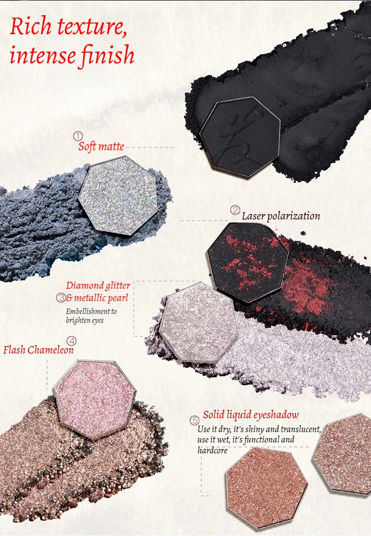 Girlcult Vegan 4 Color Eyeshadow Palette Shimmer Matte Chameleon Makeup for Halloween and Everyday Looks