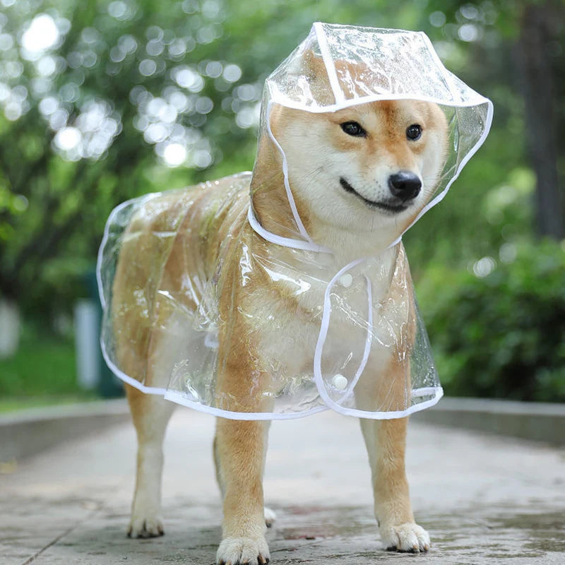 Transparent Pet Dog Puppy Raincoat Hooded Waterproof Jacket