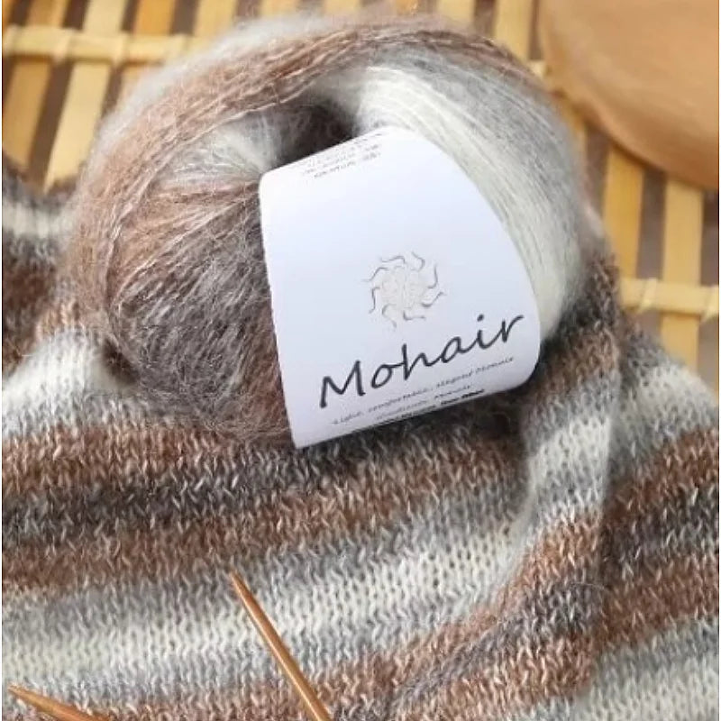 Gradient Mohair Soft Cotton Yarn for Baby Sweater Hat Scarf