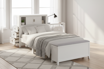Youth Explorer Twin Bookcase Platform Bed by Homelegance - White