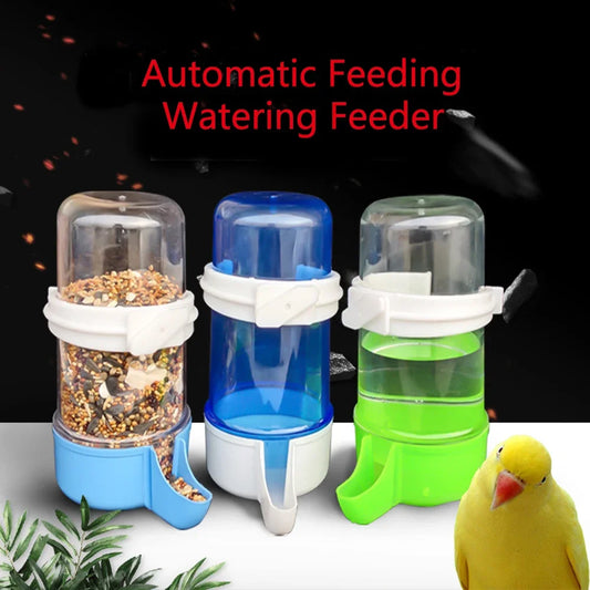 120/240/490ML Automatic Bird Feeder Water Dispenser Cage Hanging Parrot Food and Water Feeder Water Dispenser Cage Accessories