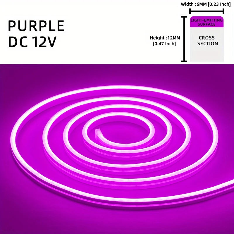 Neon LED Strip Light 5M 600 LEDs Waterproof Flexible Silicone Lamp