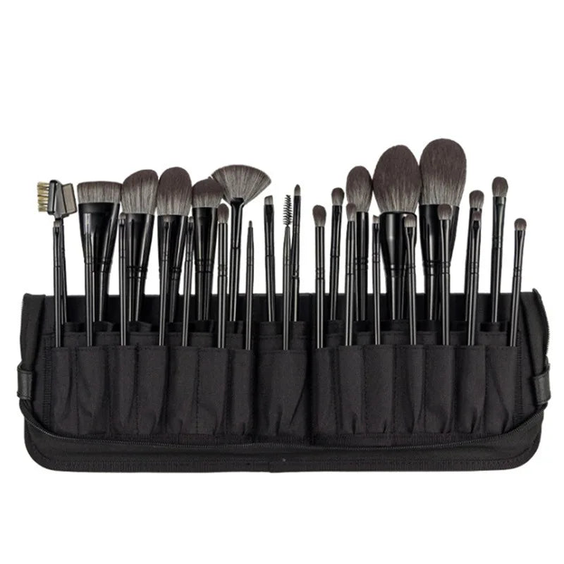 Women Foldable Makeup Brush Organizer Travel Cosmetic Pouch with High-Quality PU Material for Beauty Tools and Toiletries