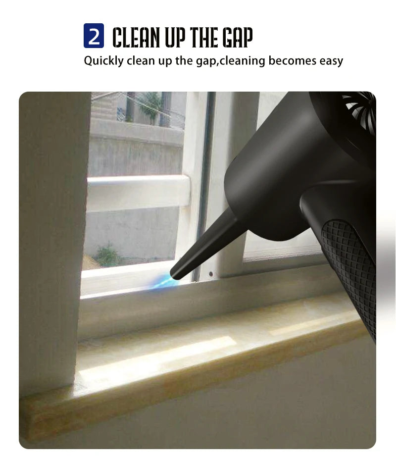 Portable Air Duster for Computer Cleaning Cordless Compressed Air Blower 51000 RPM with LED Light for Keyboard and PC Dust Removal