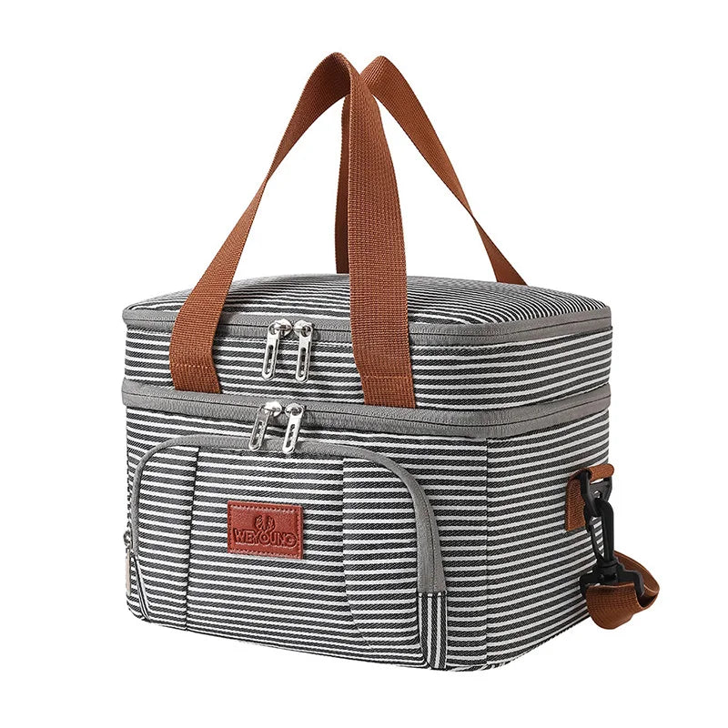 Multifunctional Double Layers Tote Cooler Lunch Bag – Large Capacity for Travel and Picnic