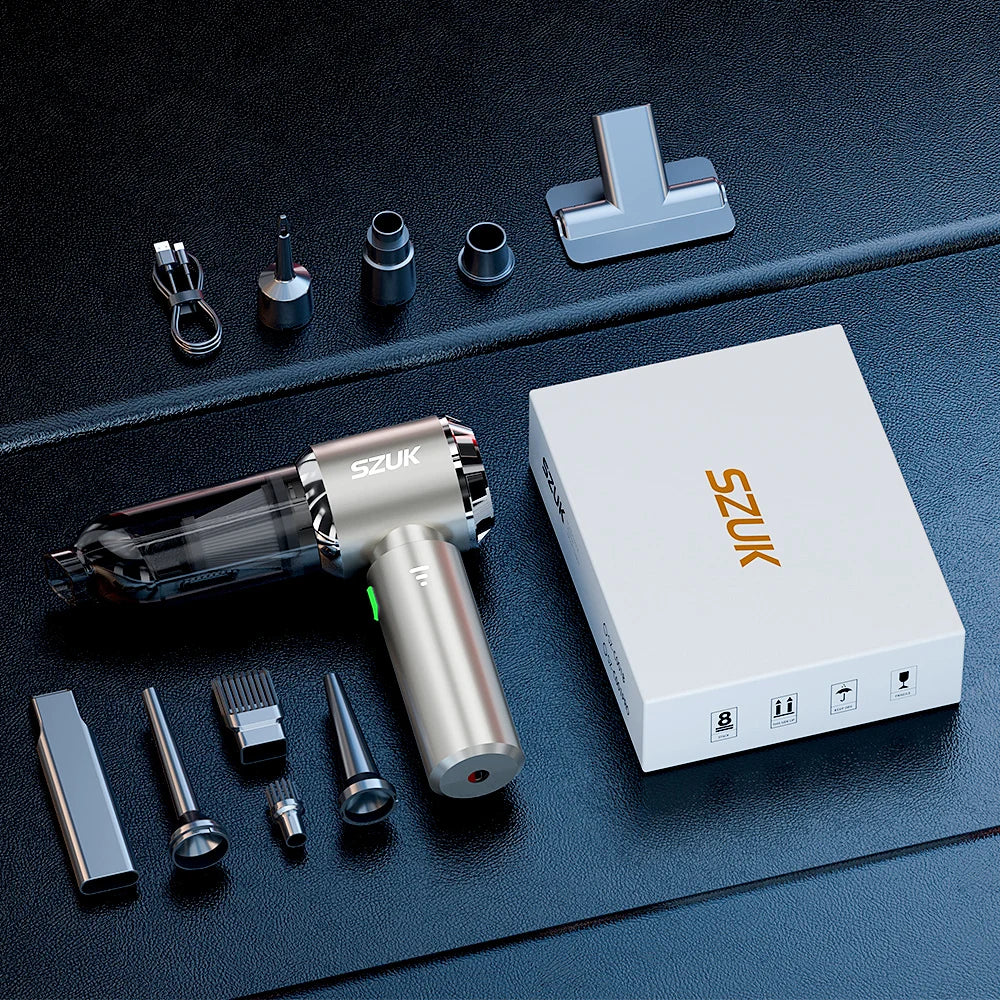 SZUK C012MAX Wireless Portable Car Vacuum Cleaner with Strong Suction Mini Handheld Design for Home and Vehicle Use