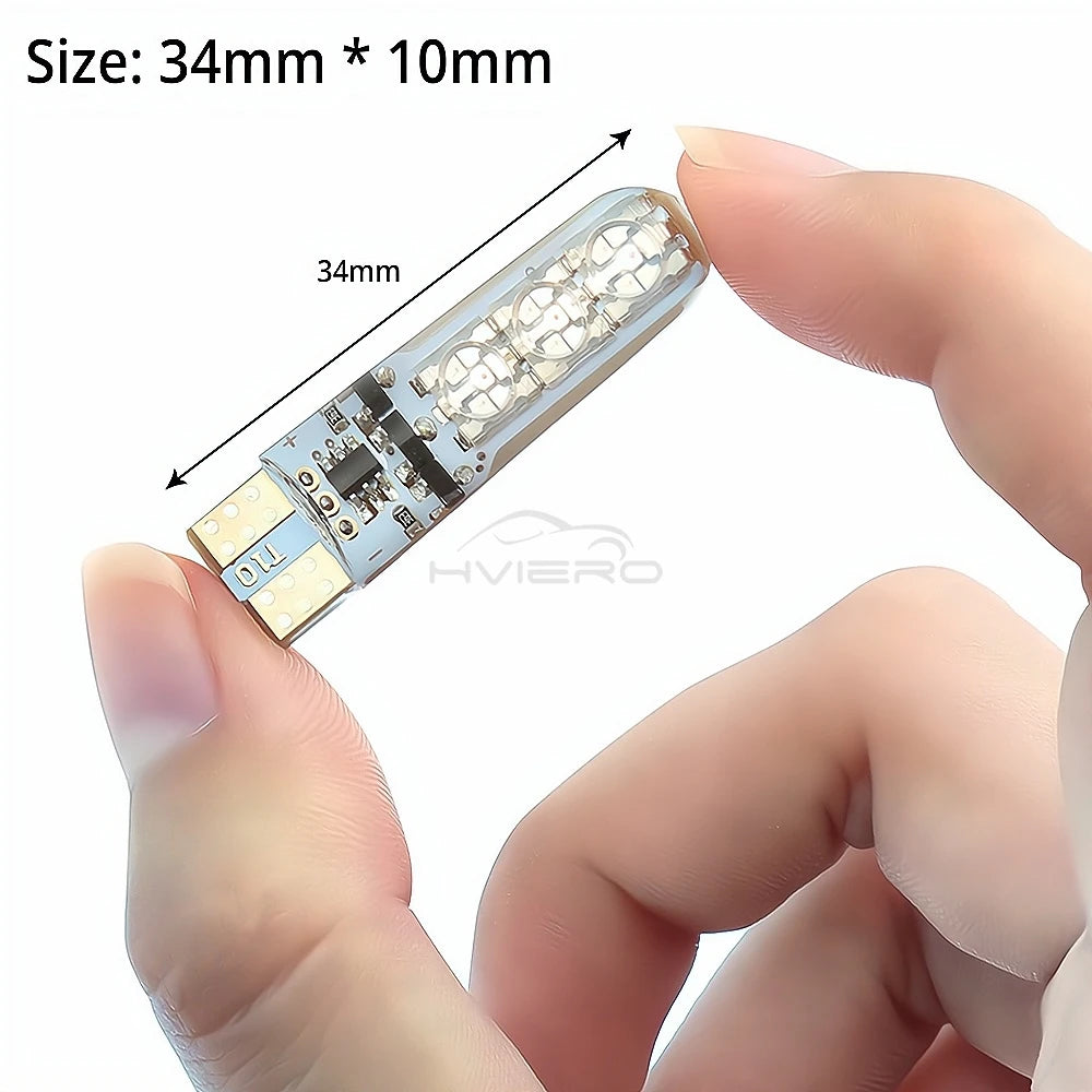 New T10 5050 6SMD DC 12V Waterproof RGB W5W Car Bulb