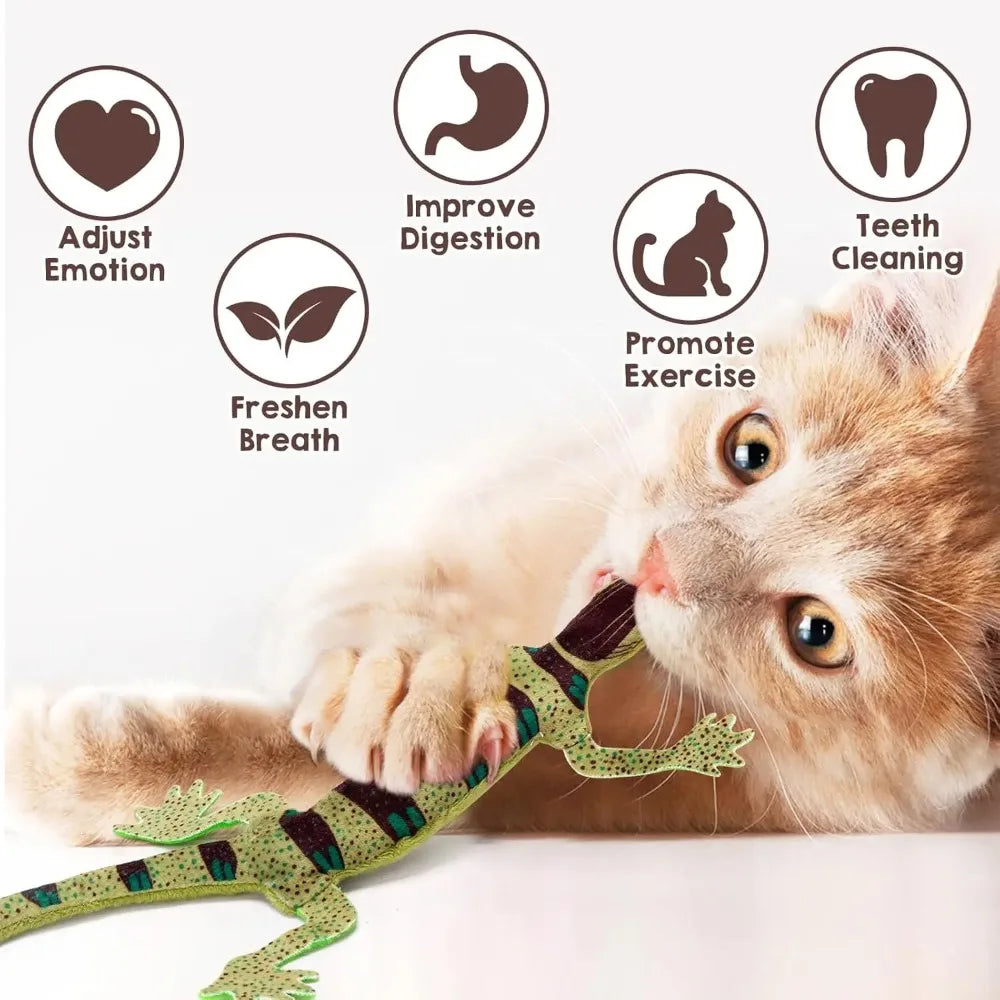 Lizard Catnip Toys Chew Bite Resistant Toys for Indoor Cats Relief Teeth Cleaning Interactive Funny Kitten Cat Halloween Gifts