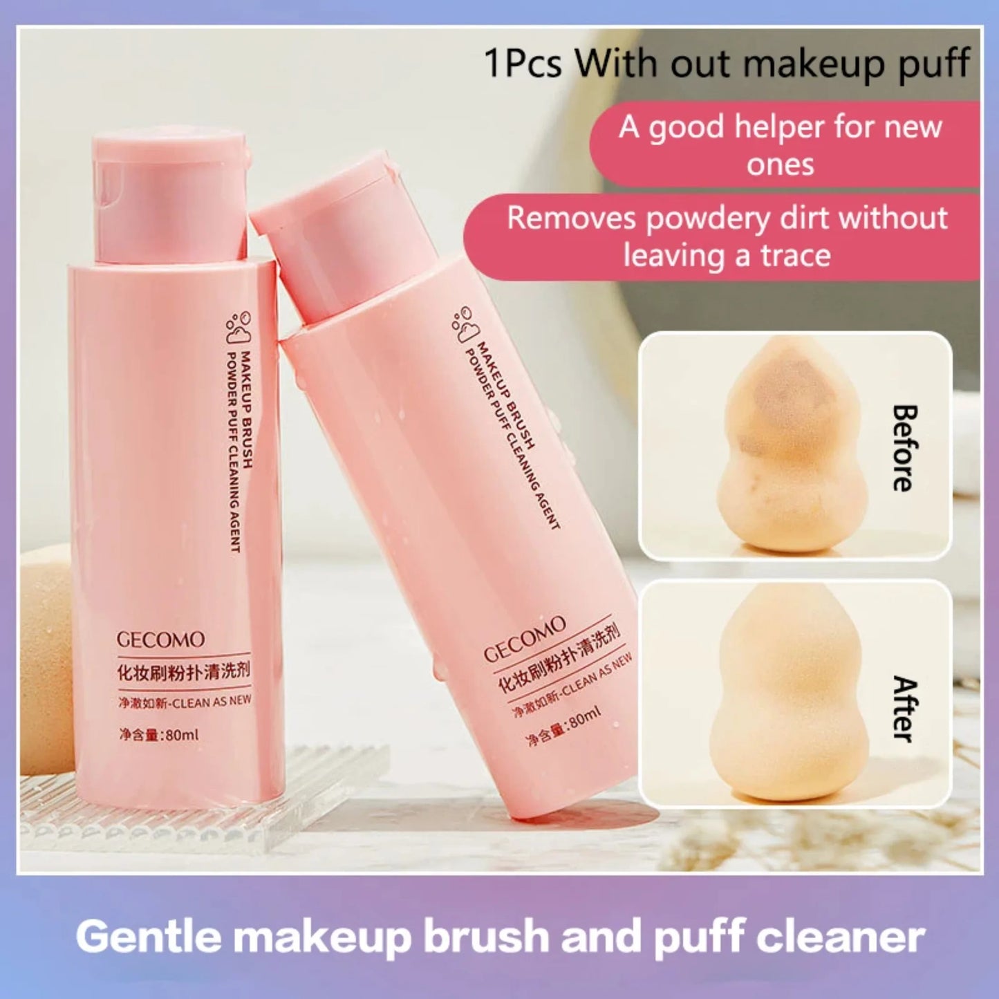 80ml Makeup Brush Cleaner Solution Makeup Brush Shampoo Puff Cleaning Solution Remover Quickly Liquid Makeup Brush Cleaner 80ml