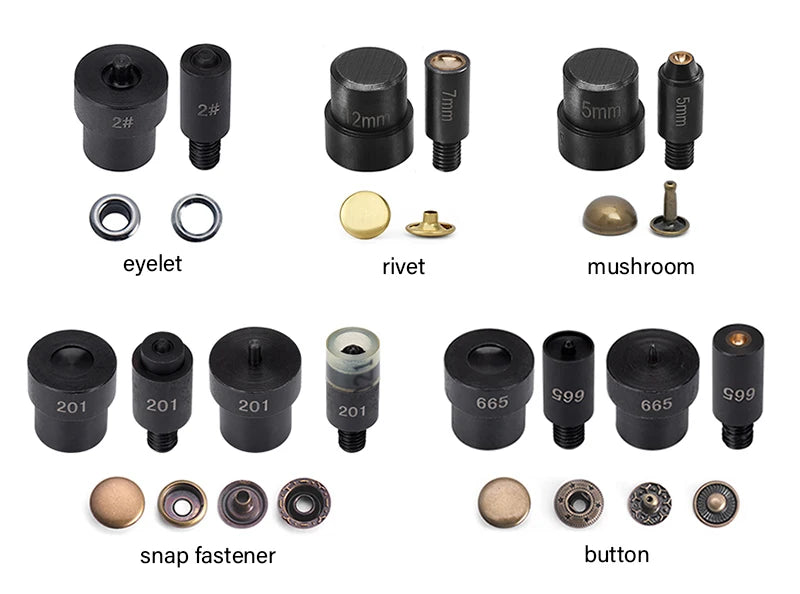 WUTA Manual Button Installation Tool for DIY Crafts Mute Punching Mushroom Rivets and Eyelets Hand Pressing Tool
