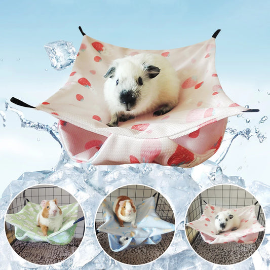 Summer Cooling Hamster Hammock Hanging Beds Rattan Mat for Small Animal Chinchillas Sugar Glider Squirrel Ferret Pets Supplies