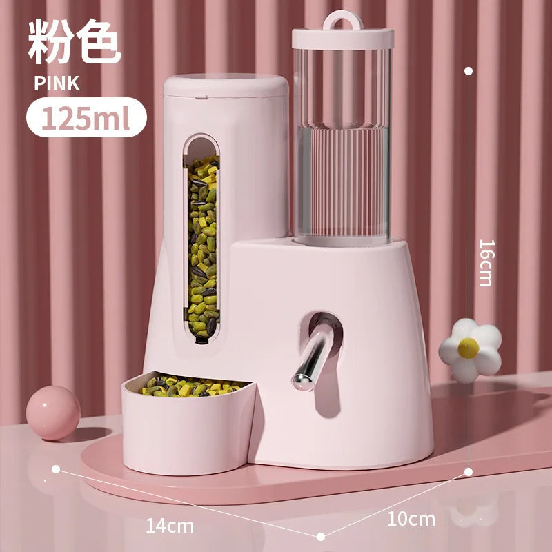 2In1 Hamster Feeder And Waterer Large Capacity Leakproof Feeder Food Water Dispenser Leak Proof Food Feeding Supplies