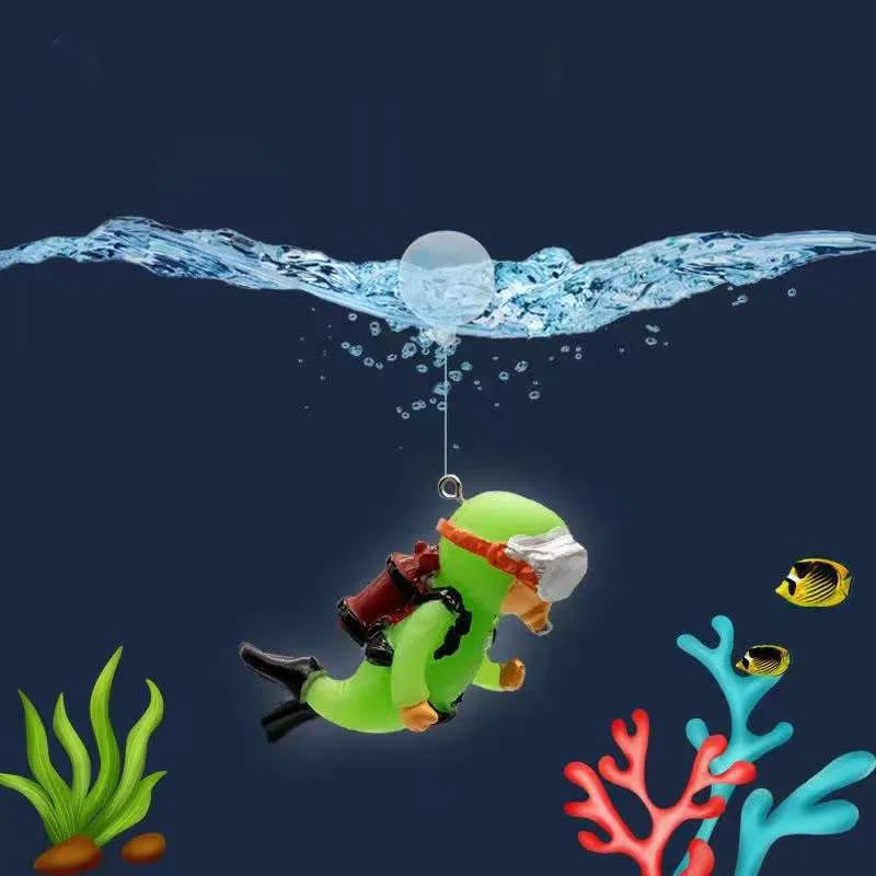 Fish Tank Decoration Resin Landscaping Small Ornaments Mini Diver Glow Aquarium Decor Floating Ball Aquarium Accessories