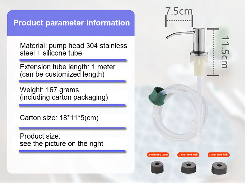 Dispensador de jabón líquido para fregadero de cocina, botella de jabón líquido de acero inoxidable de 500 ml, botella dispensadora de jabón a presión manual para montaje en fregadero