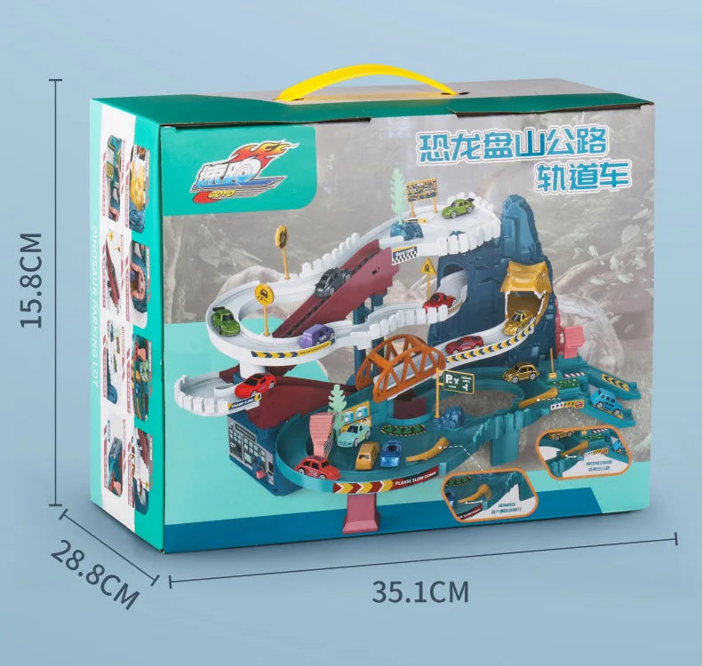 Lion Theme Car Track Set for Kids Educational Racing Toys with Diecast Cars Colorful Fun for Birthdays and Holidays