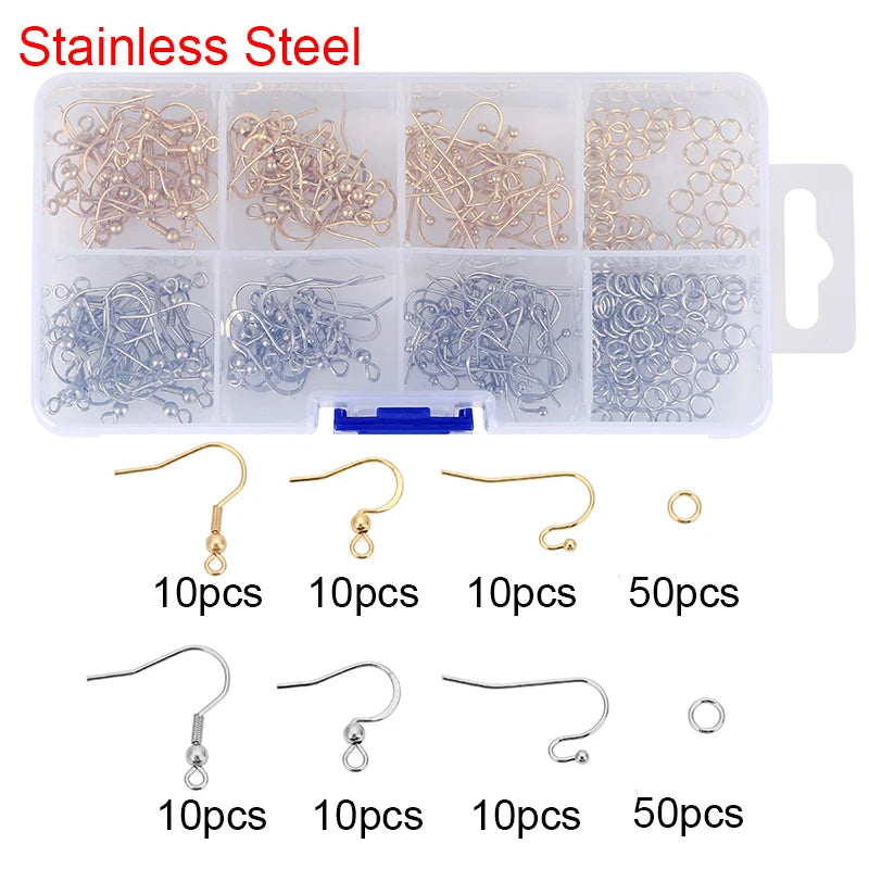 Jewelry Making Kit Set Box Stainless Steel Findings for Bracelets and Necklaces