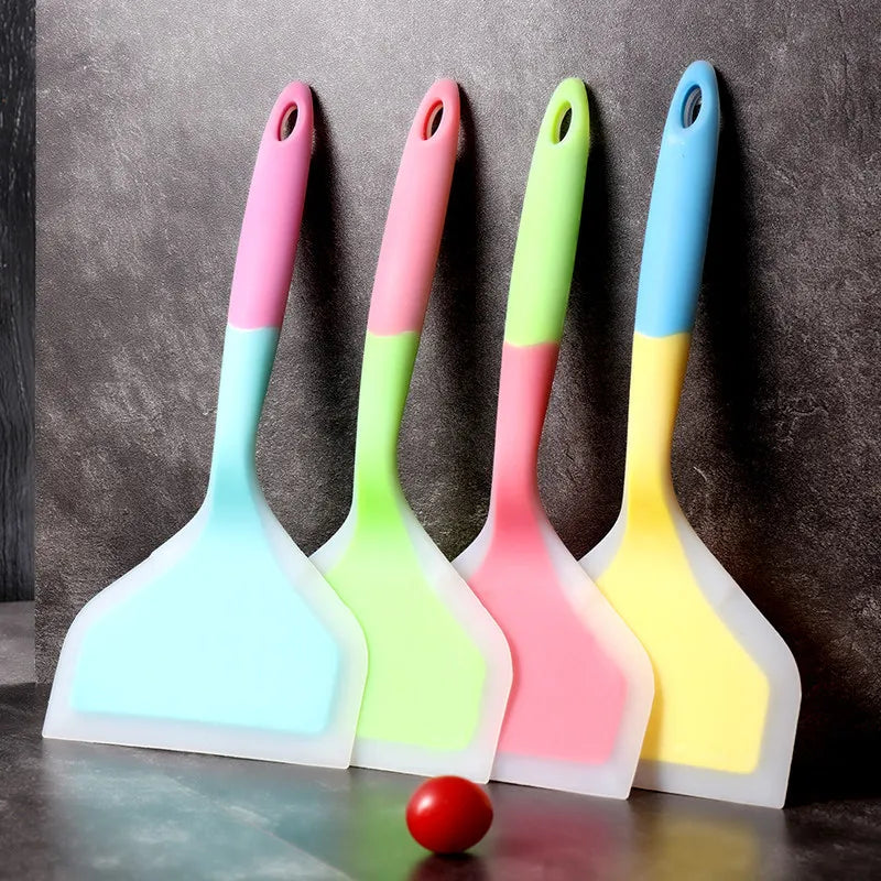 1pc Silicone Spatula Cooking Utensils Beef Meat Egg Kitchen Scraper Wide Pizza Cooking Tools Shovel Non-stick Spatula