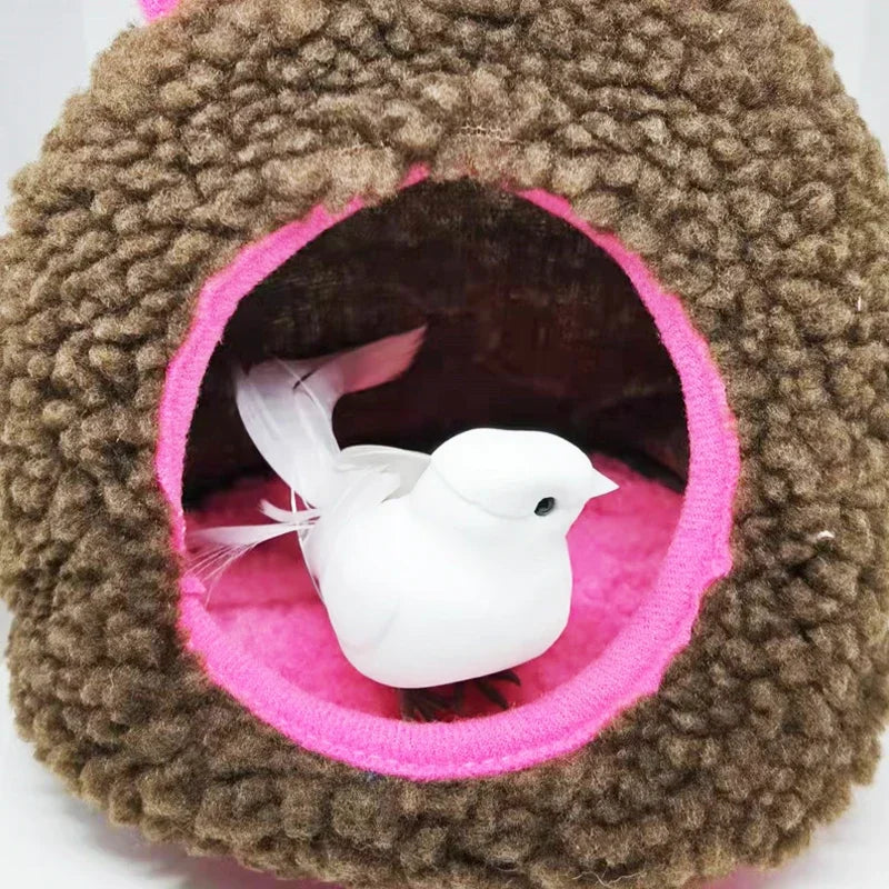 New Winter Warm Bird Nest Parrot House Polar Fleece Parakeet Hammock Small Animal Hanging Swing Bed Pet Birds Cage Accessories